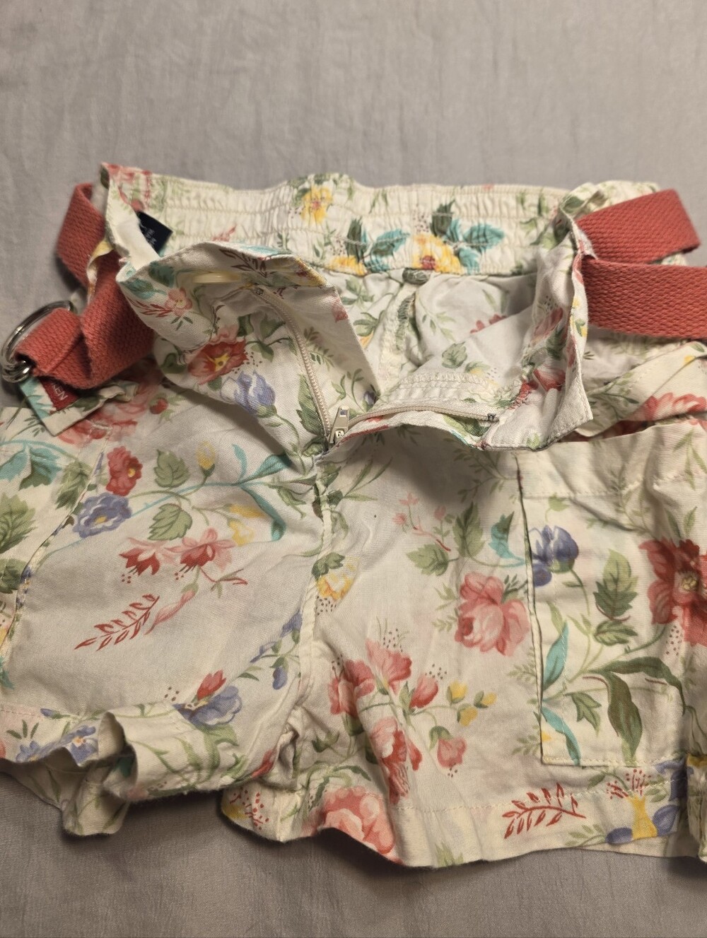 Vintage 2000s Girls Ralph Lauren Floral Cotton Cargo Shorts - Picture 4 of 4